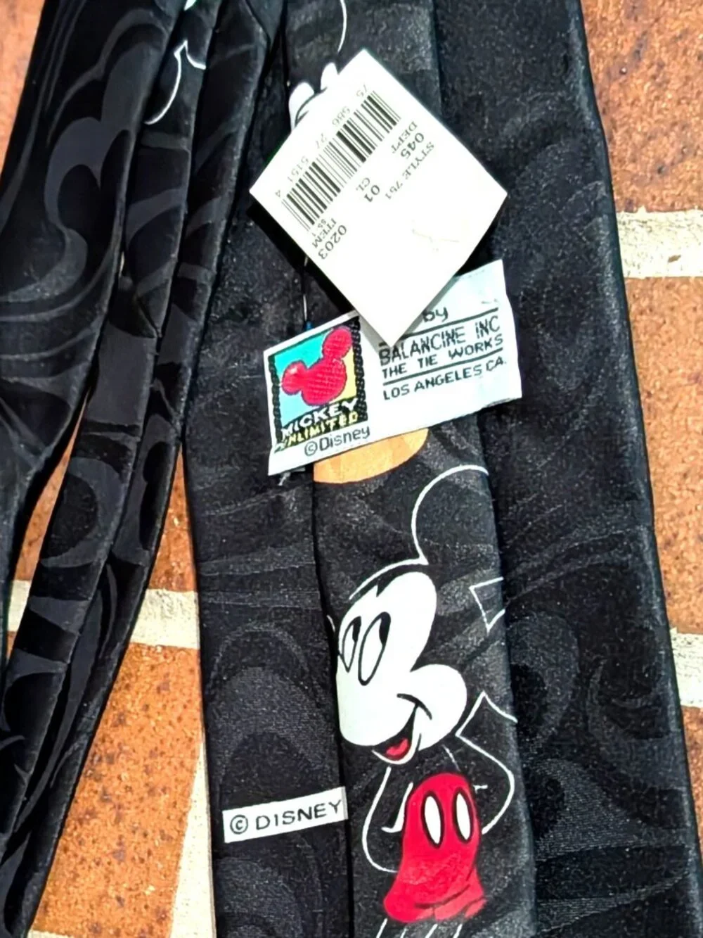 Vintage Disney Mickey Mouse Tie NWT Mickey Unlimited Balancine 56